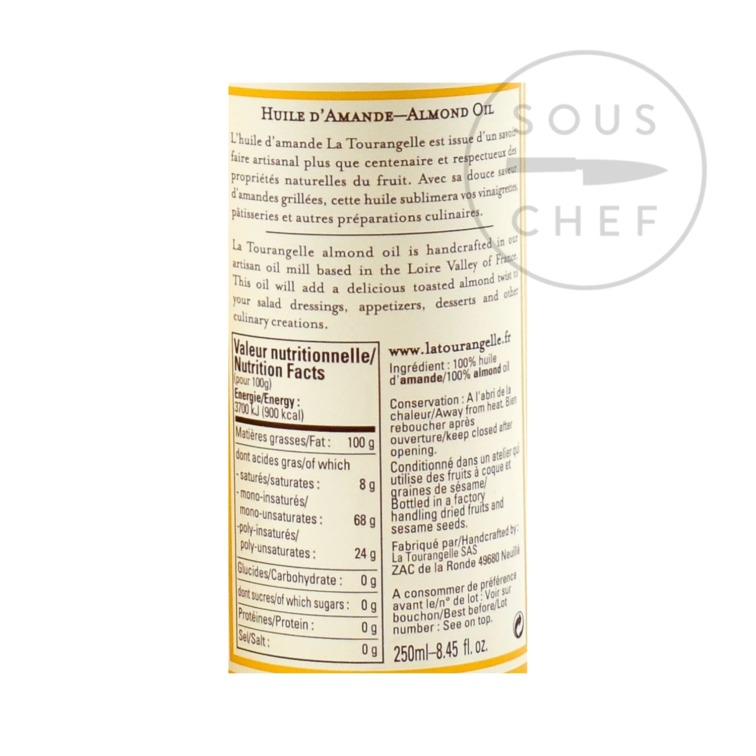 Ingredients La Tourangelle Toasted Almond Oil 250ml 5 Ingredients La Tourangelle Toasted Almond Oil 250ml