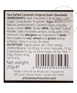 Artisan Du Chocolat Sea Salted Caramels Chocolate Bars & Confectionery