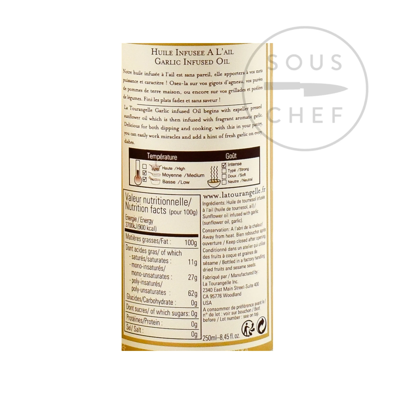 Ingredients La Tourangelle Garlic Oil 250ml 4 Ingredients La Tourangelle Garlic Oil 250ml