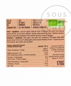 Francois Doucet Organic Strawberry Paste 170g Ingredients