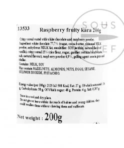 Francois Doucet White Choc Raspberry Crunch 200g Ingredients 11 Francois Doucet White Choc Raspberry Crunch 200g Ingredients