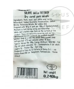Salami La Fattoria Di Parma 240g Ingredients