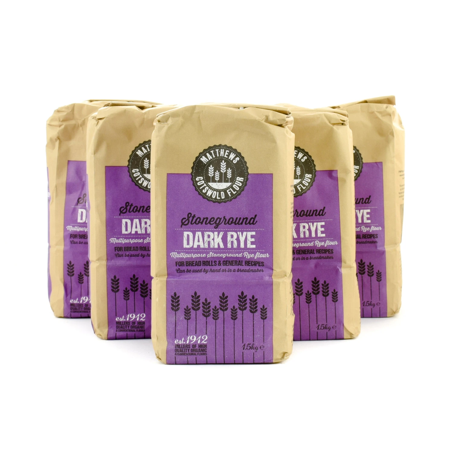 Matthews Cotswold Flour Matthews Cotswold Dark Rye Flour 5 X1.5kg 3 Matthews Cotswold Flour Matthews Cotswold Dark Rye Flour 5 X1.5kg