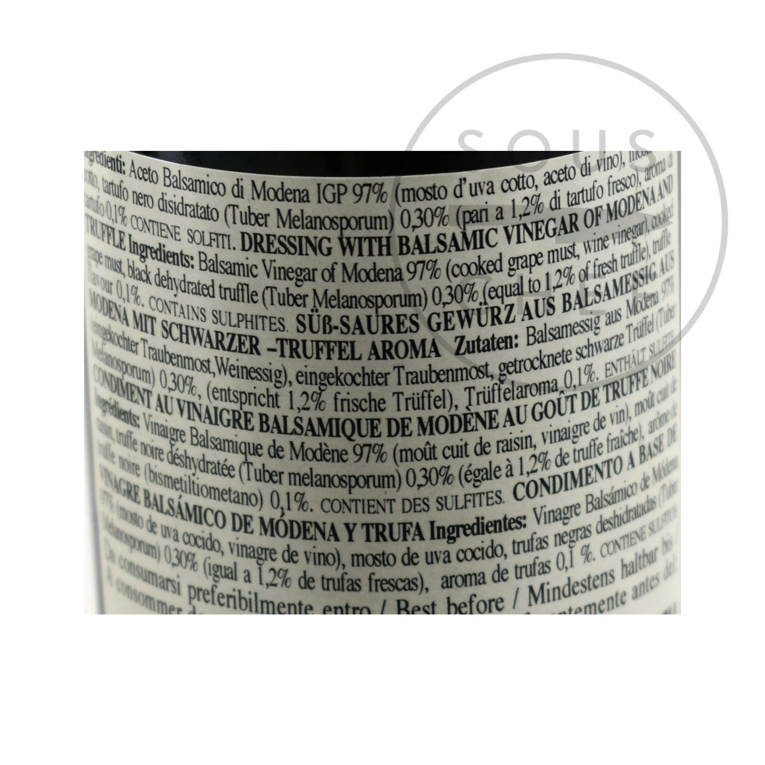 Ingredients Giuseppe Giusti Infused Balsamic Vinegar Collection - Truffle, Fig & Raspberry 6 Ingredients Giuseppe Giusti Infused Balsamic Vinegar Collection - Truffle, Fig & Raspberry