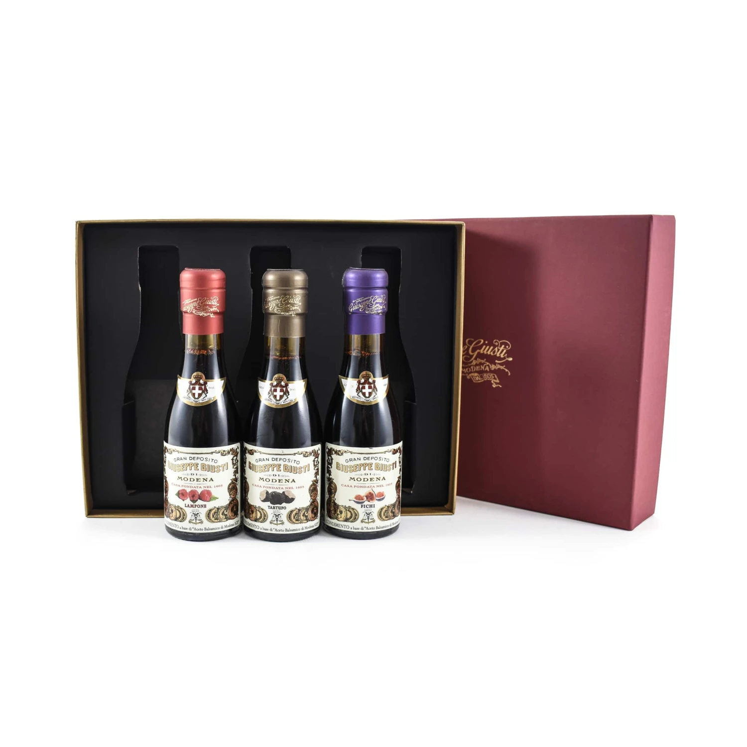 Ingredients Giuseppe Giusti Infused Balsamic Vinegar Collection - Truffle, Fig & Raspberry 3 Ingredients Giuseppe Giusti Infused Balsamic Vinegar Collection - Truffle, Fig & Raspberry