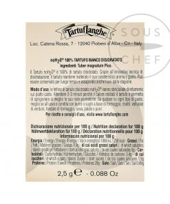 Tartuflanghe Freeze-Dried Alba White Truffle 2.5g Ingredients