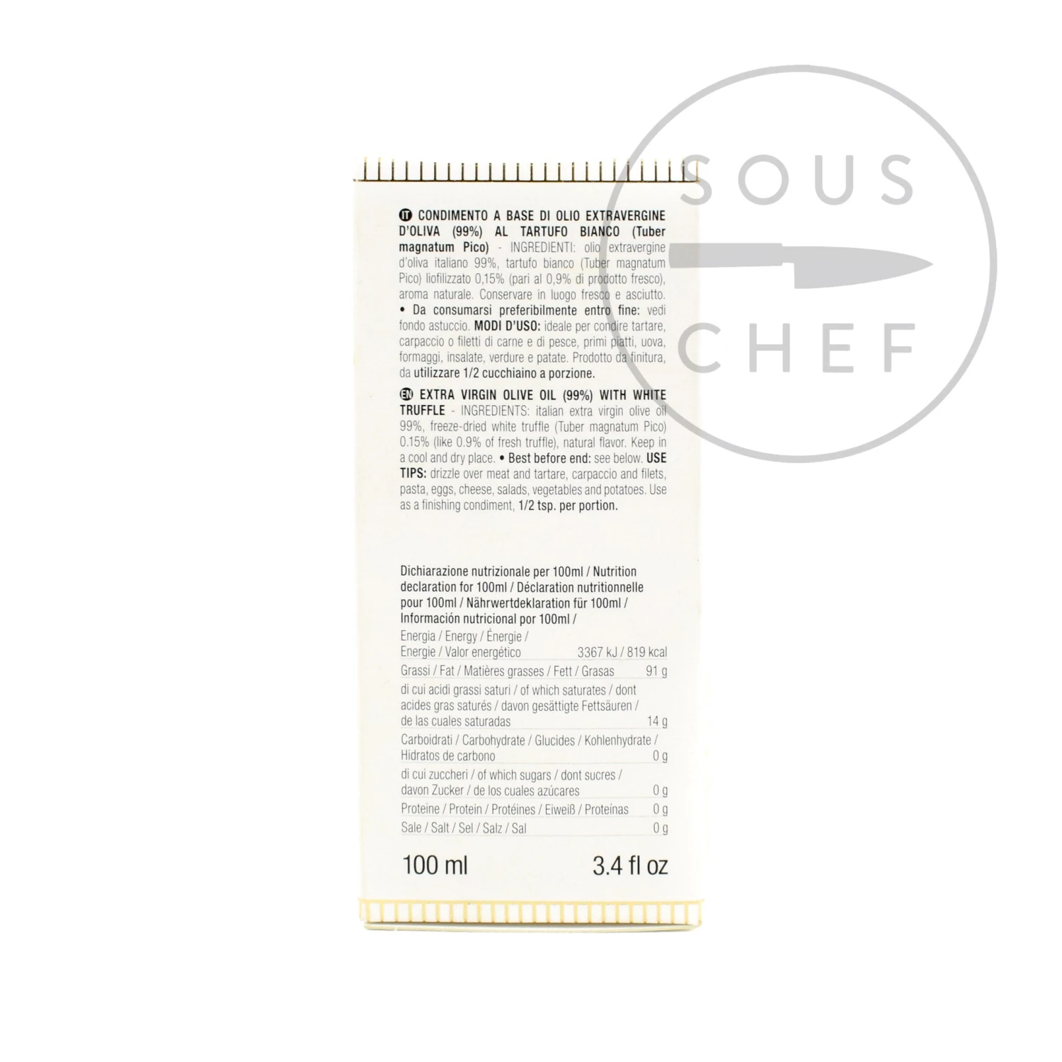 Tartuflanghe Ingredients Extra Virgin Olive Oil With White Truffle Slices 100ml 4 Tartuflanghe Ingredients Extra Virgin Olive Oil With White Truffle Slices 100ml