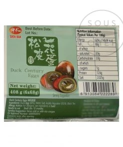 Shen Dan Ingredients Century Eggs - 6 Duck Eggs