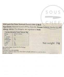 EDO Seaweed & Squid Ink Seasoned Seaweed Snack Pack 20g