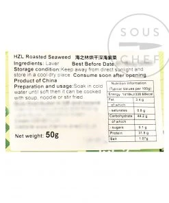 Chinese Ingredients Roasted Seaweed - Laver 50g