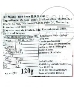 Royal Family Red Bean Mochi 120g Ingredients 5 Royal Family Red Bean Mochi 120g Ingredients
