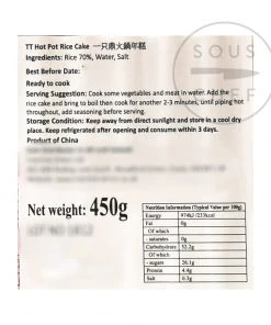 TT Ingredients Hot Pot Rice Cake (or Toppoki) 450g