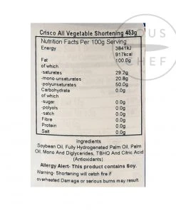 Oil & Vinegar Crisco All-Vegetable Shortening 453g