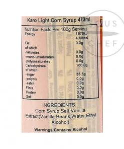 Ingredients Karo Light Corn Syrup - Red 473ml