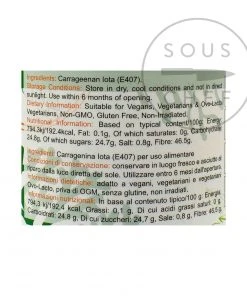 Special Ingredients Carrageenan Iota 100g Ingredients