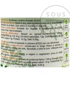 Special Ingredients Ingredients Sunflower Lecithin Powder 100g