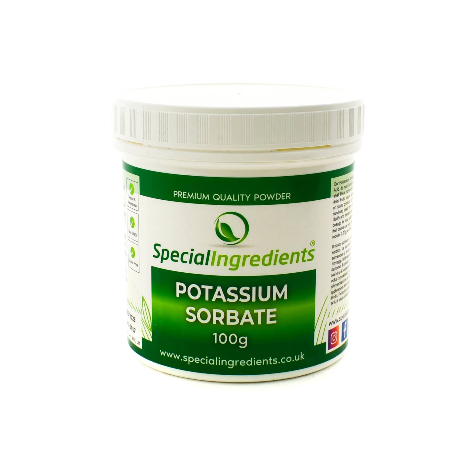 Special Ingredients Potassium Sorbate 100g Ingredients 3 Special Ingredients Potassium Sorbate 100g Ingredients