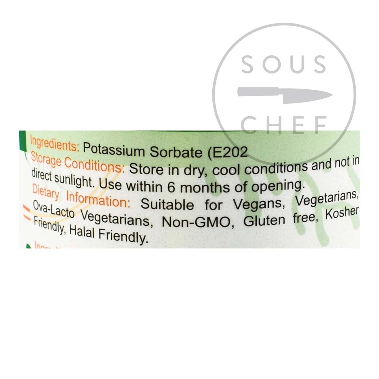 Special Ingredients Potassium Sorbate 100g Ingredients 4 Special Ingredients Potassium Sorbate 100g Ingredients