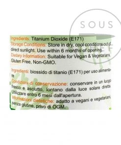 Special Ingredients Ingredients Titanium Dioxide 100g