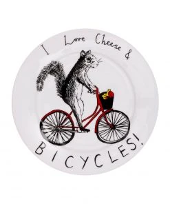Jimbob Art Tableware I Love Cheese & Bicycles Side Plate 20cm