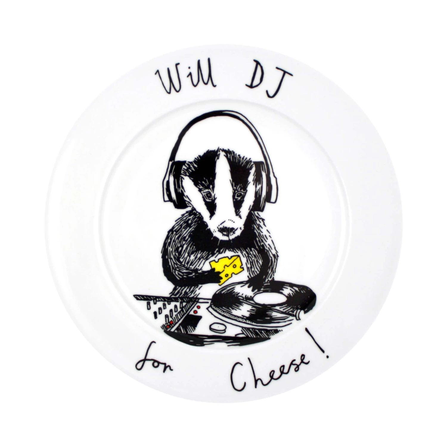 Jimbob Art Tableware Will DJ For Cheese! Side Plate 20cm 3 Jimbob Art Tableware Will DJ For Cheese! Side Plate 20cm