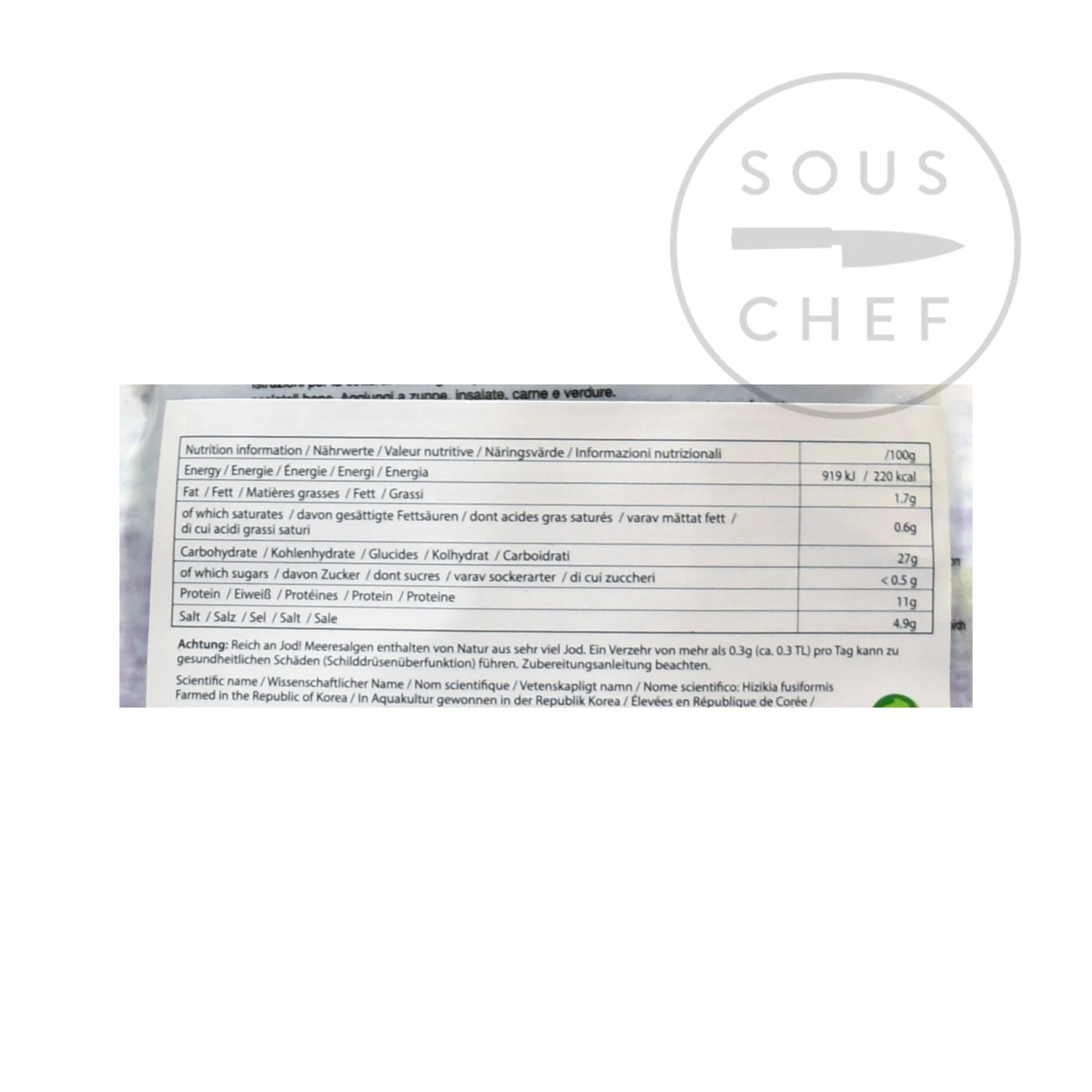 Welpac Hijiki Seaweed 57g Ingredients 4 Welpac Hijiki Seaweed 57g Ingredients