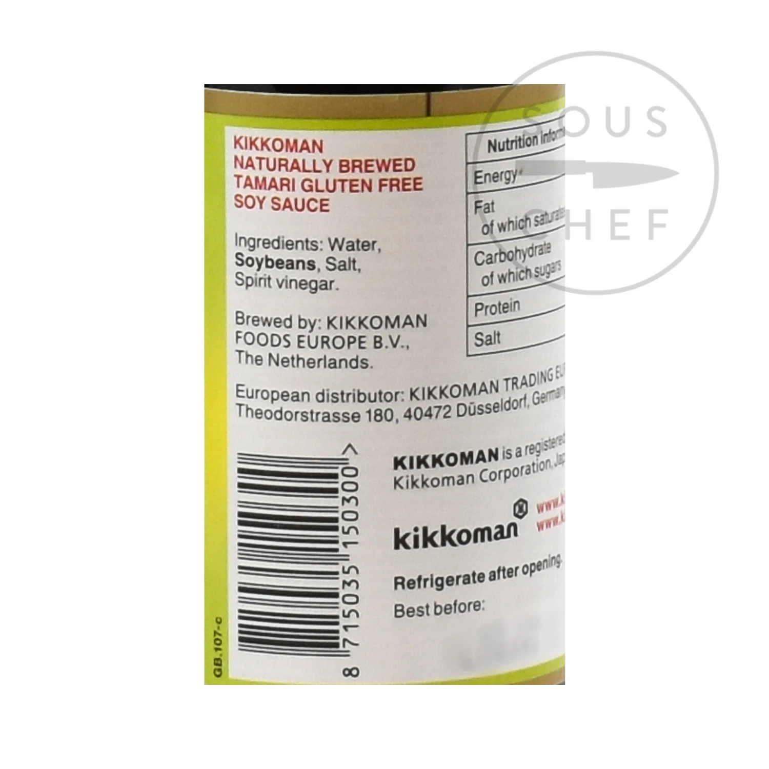 Kikkoman Tamari Soy Sauce - Gluten Free 250ml 6 Kikkoman Tamari Soy Sauce - Gluten Free 250ml