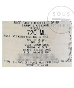Ingredients Kikusui Junmai Ginjo 720ml