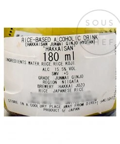 Ingredients Hakkaisan Junmai Ginjo Hyotanbin Sake 180ml