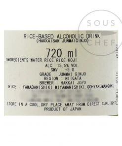 Hakkaisan Junmai Ginjo Sake 720ml Ingredients 7 Hakkaisan Junmai Ginjo Sake 720ml Ingredients