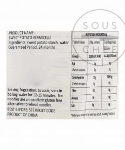 Ingredients Fish Well Brand Sweet Potato Vermicelli