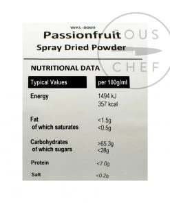 MSK Ingredients Spray Dried Passionfruit Powder 200g Ingredients