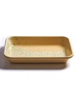 Kapka Splatter Fest Enamel Roasting And Serving Dish Yellow Cookware