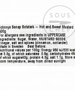Johnny's Hot And Sweet Swedish Mustard 500g
