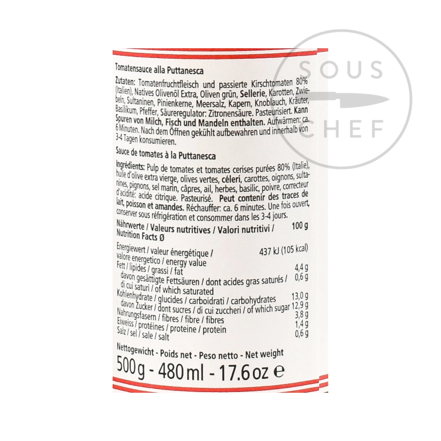 Don Antonio Puttanesca Sauce 500g Ingredients 5 Don Antonio Puttanesca Sauce 500g Ingredients