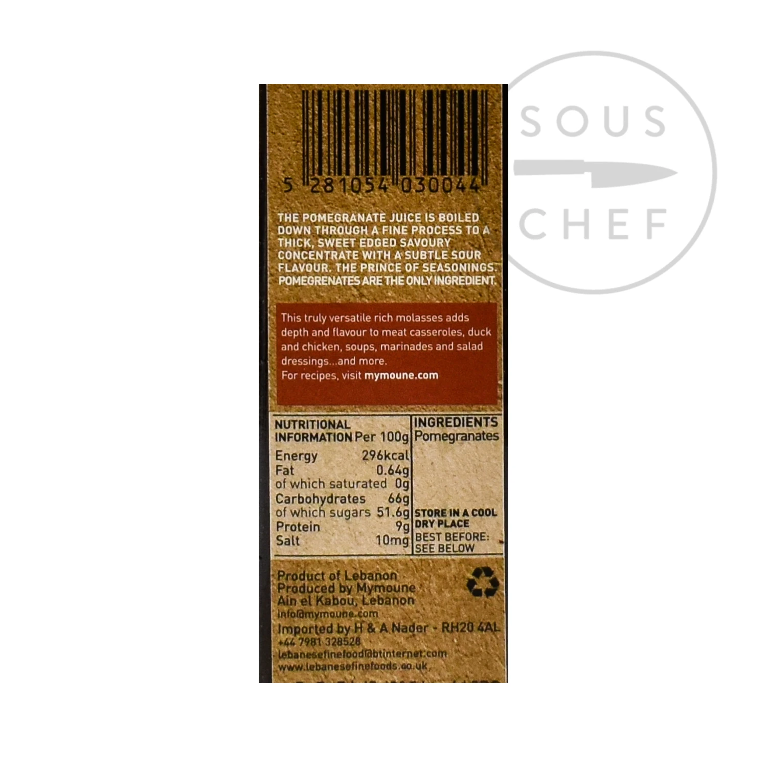 Mymoune Pure Pomegranate Molasses 250ml Ingredients 4 Mymoune Pure Pomegranate Molasses 250ml Ingredients