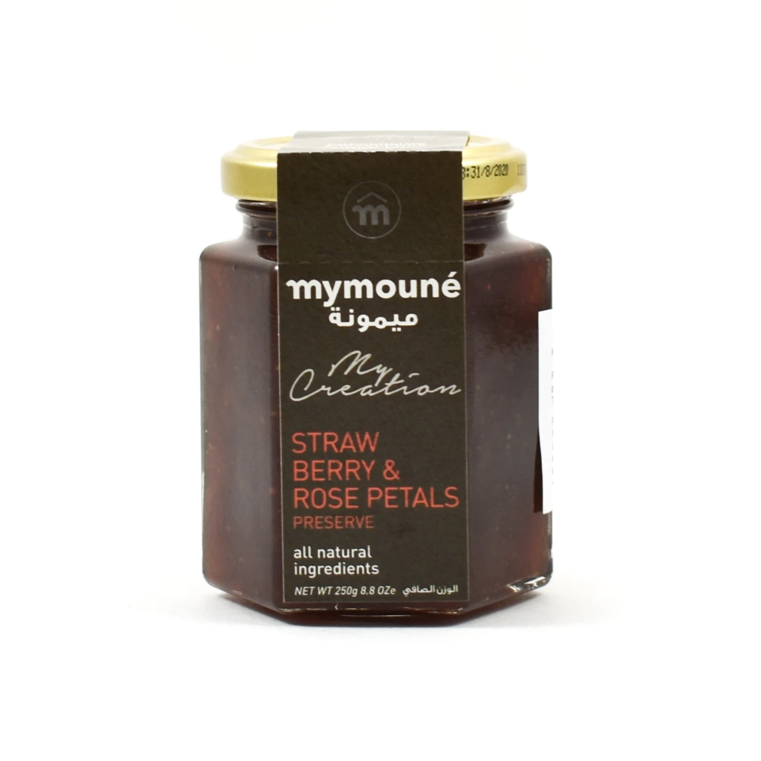 Mymoune Strawberry & Rose Petal Jam 250g Ingredients 3 Mymoune Strawberry & Rose Petal Jam 250g Ingredients