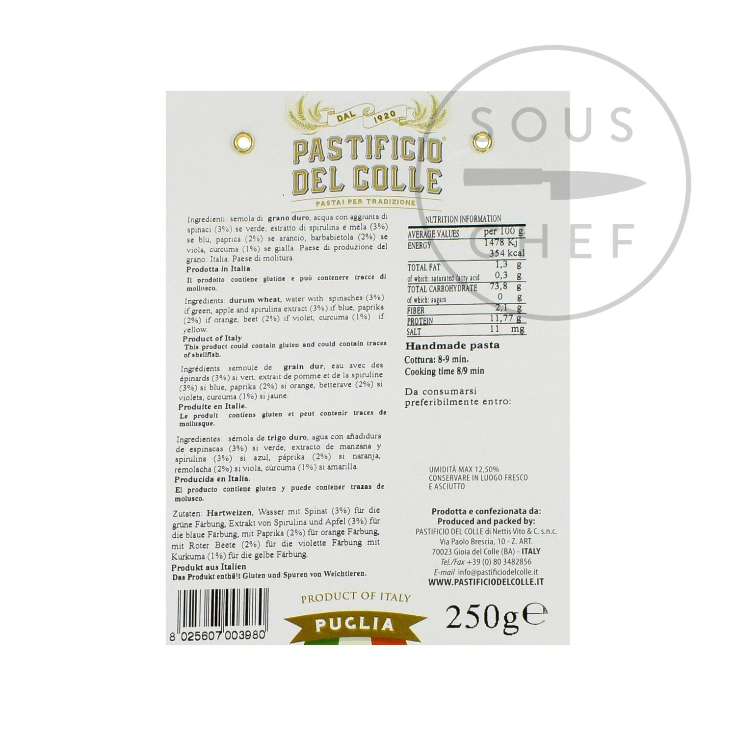 Pastificio Del Colle Rainbow Striped Farfalle 250g 5 Pastificio Del Colle Rainbow Striped Farfalle 250g