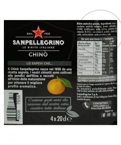 Sanpellegrino Chino - 20cl X 4 Ingredients