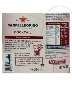 Ingredients Sanpellegrino Cocktail - 20cl X 4