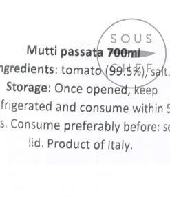Mutti Passata 700ml Ingredients