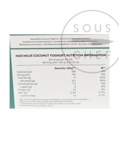 Mad Millie Coconut Yoghurt Jar Ingredients