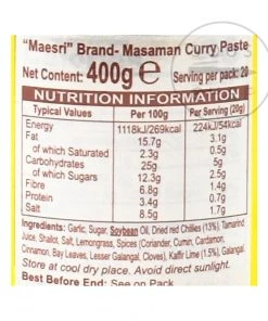 Mae Sri Thai Masaman Curry Paste 400g