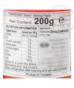 Nang Fah Thai Shrimp Paste 200g Ingredients