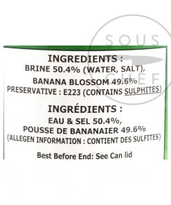 Lamthong Banana Blossom 565g Ingredients