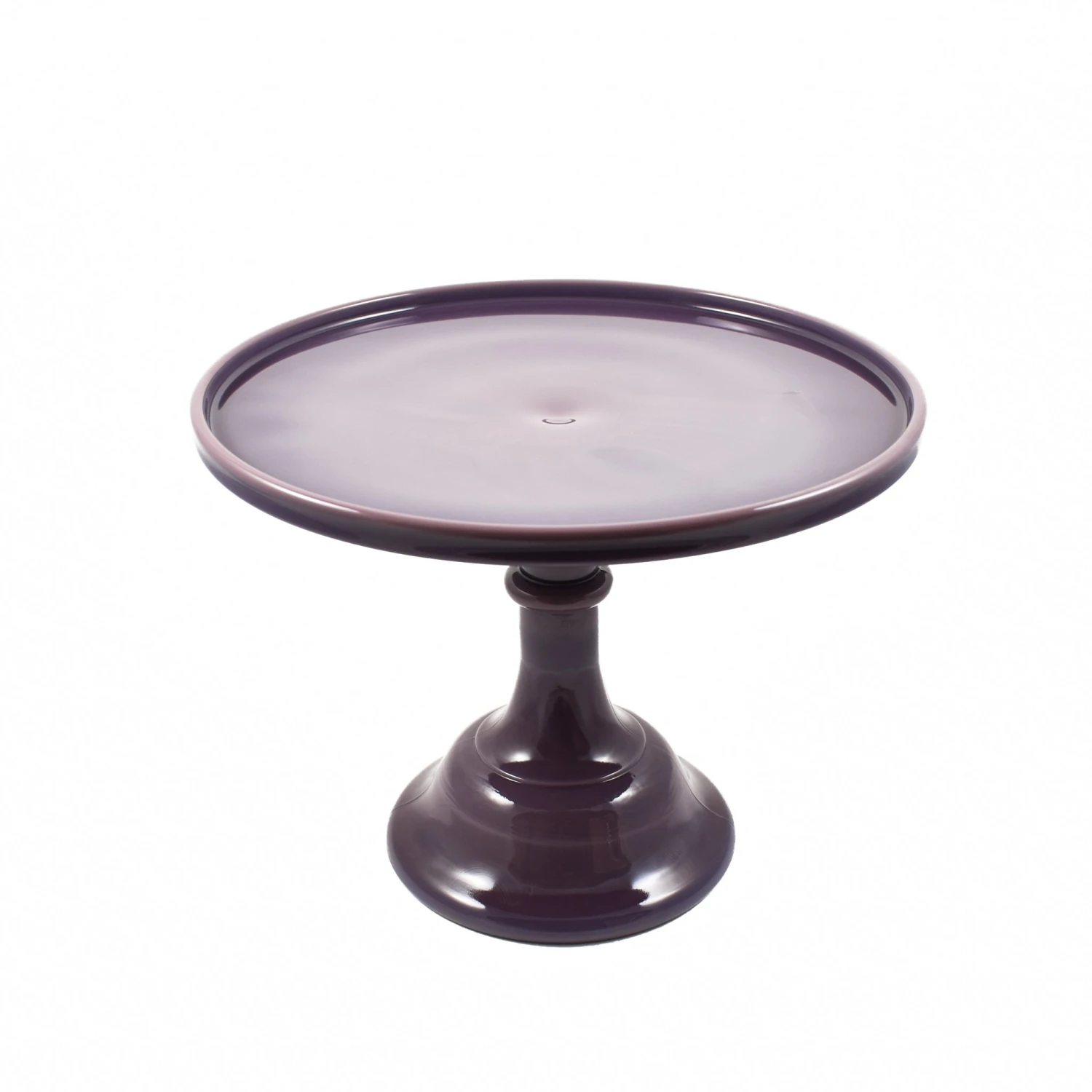 Professional Patisserie Supplies Mosser Glass Aubergine Milk Glass Cake Stand 10" 3 Professional Patisserie Supplies Mosser Glass Aubergine Milk Glass Cake Stand 10"