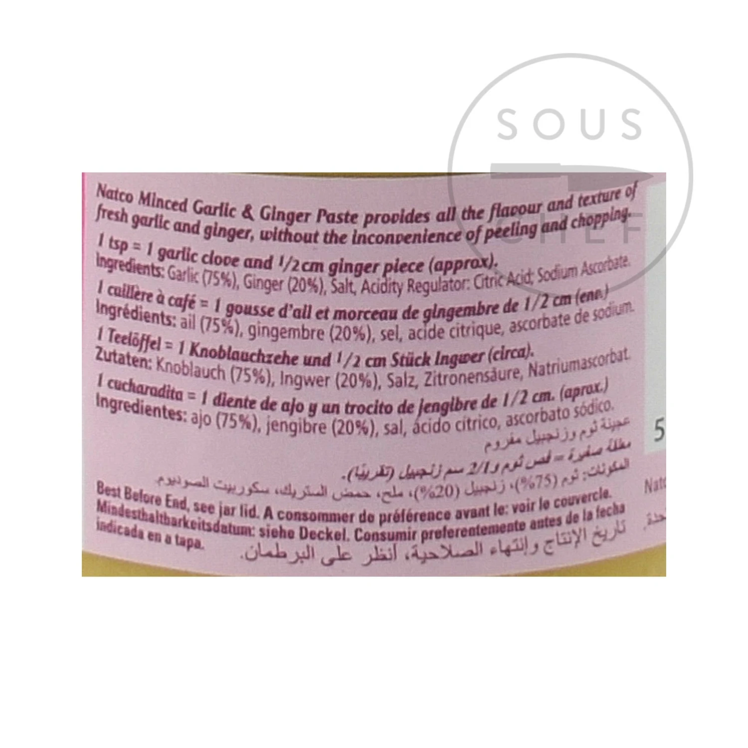 Natco Garlic & Ginger Paste 190g Ingredients 4 Natco Garlic & Ginger Paste 190g Ingredients