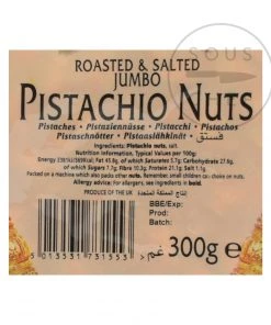 Ingredients Natco Roasted & Salted Pistachios 300g