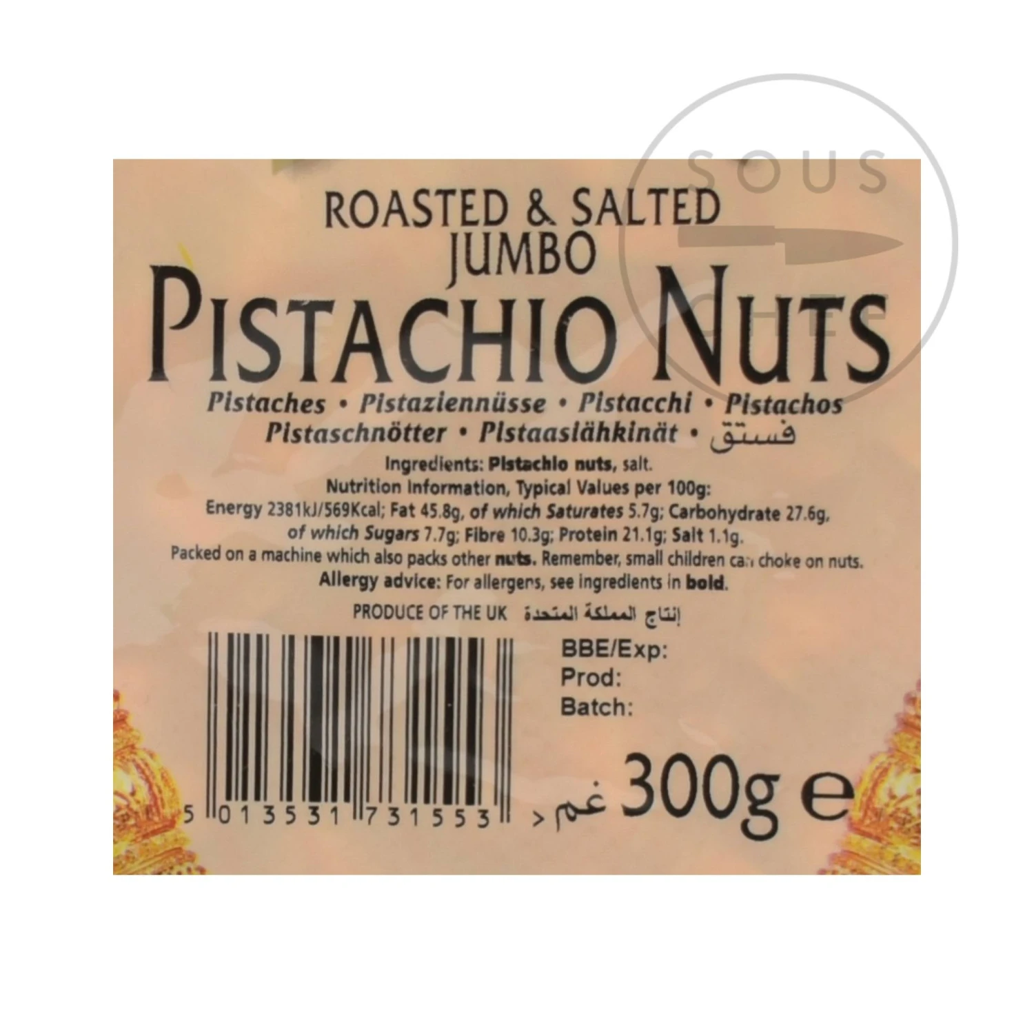 Ingredients Natco Roasted & Salted Pistachios 300g 4 Ingredients Natco Roasted & Salted Pistachios 300g