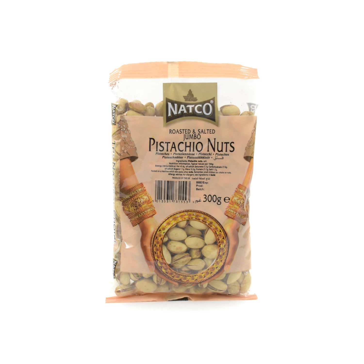 Ingredients Natco Roasted & Salted Pistachios 300g 3 Ingredients Natco Roasted & Salted Pistachios 300g